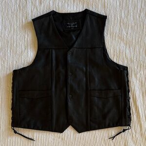 Wilson’s Leather Men’s Black Motorcycle Moto Vest Sz 2XL
